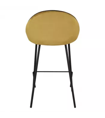 Chaise de bar velours ocre - MAYA