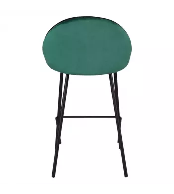 Chaise de bar velours vert canard - MAYA