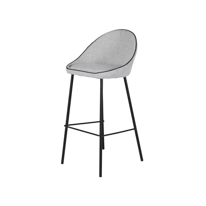 Chaise de bar tissu gris clair - MAYA