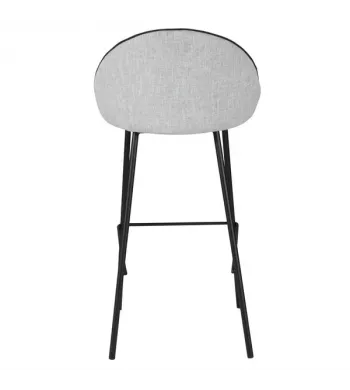 Chaise de bar tissu gris clair - MAYA