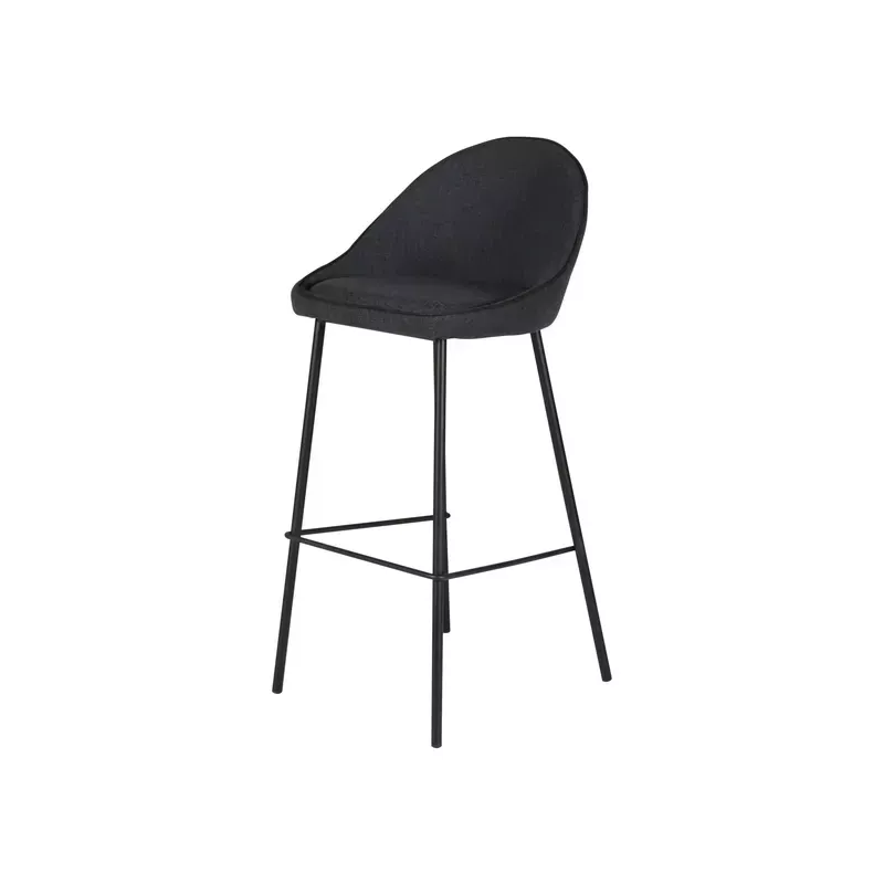 Chaise de bar tissu gris foncé - MAYA