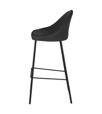 Chaise de bar tissu gris foncé - MAYA