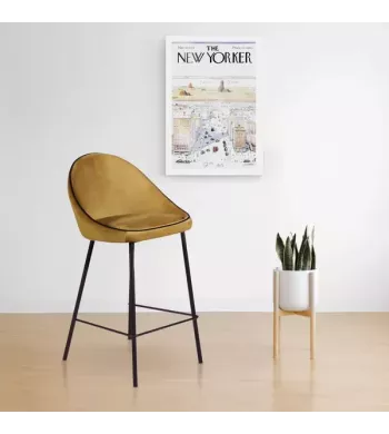 Chaise snack velours ocre - MAYA