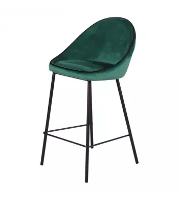 Chaise snack velours vert canard - MAYA