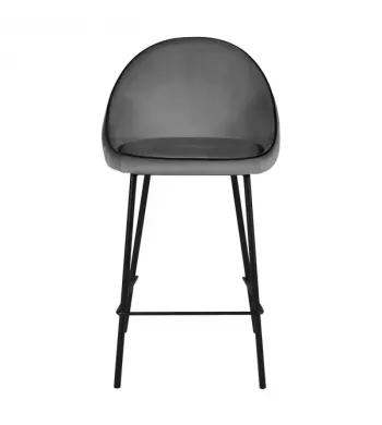 Chaise snack velours anthracite - MAYA