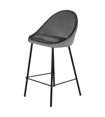 Chaise snack velours anthracite - MAYA