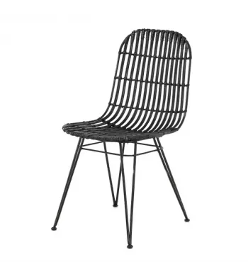Chaise en rotin noir - MELO