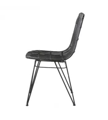 Chaise en rotin noir - MELO