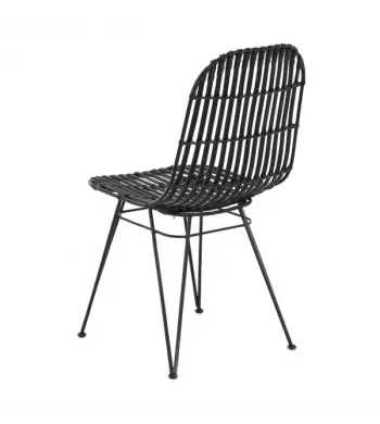 Chaise en rotin noir - MELO