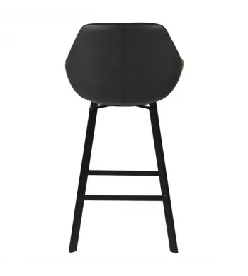 Chaise de bar pivotante noir vieilli - MOSS