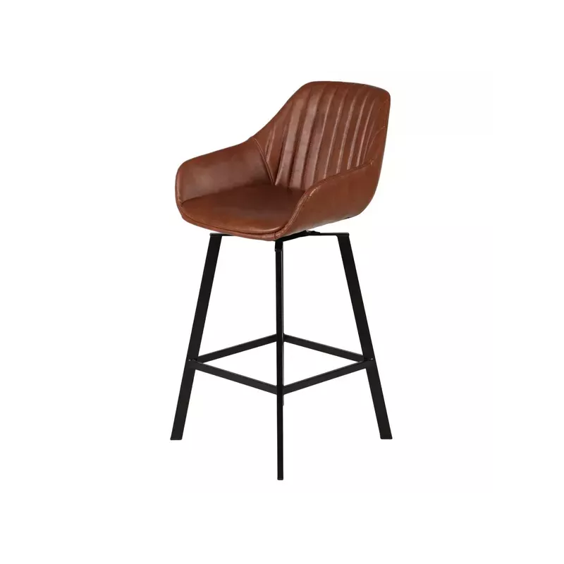 Chaise de bar pivotante marron - MOSS
