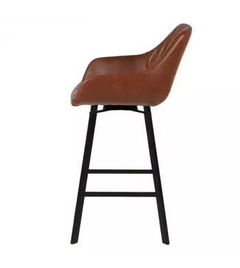 Chaise de bar pivotante marron - MOSS