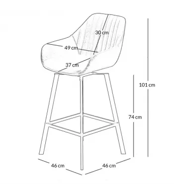 Chaise de bar pivotante marron - MOSS