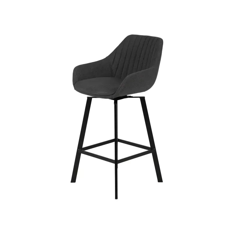 Chaise de bar pivotante gris foncé - MOSS