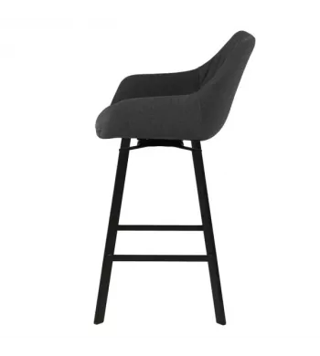 Chaise de bar pivotante gris foncé - MOSS