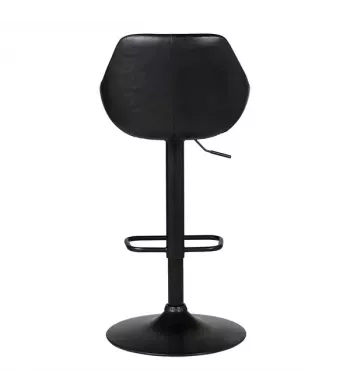 Chaise hauteur plan de travail pivotante PU noir pied piston noir - MOSS