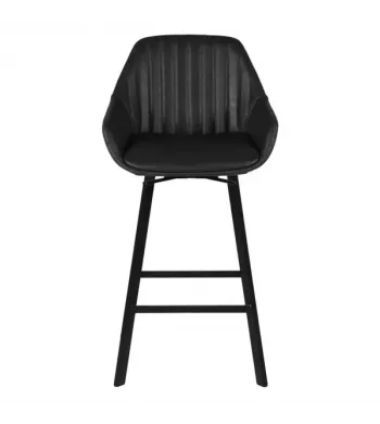 Chaise hauteur plan de travail pivotante noir vieilli - MOSS