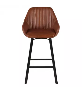 Chaise hauteur plan de travail pivotante marron - MOSS