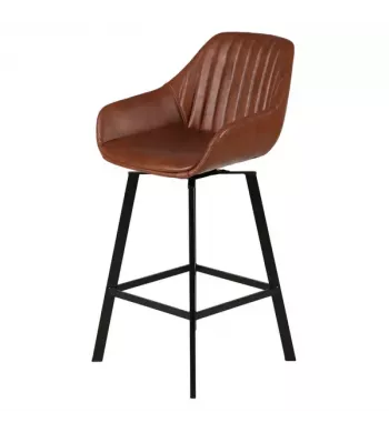 Chaise hauteur plan de travail pivotante marron - MOSS