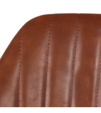 Chaise hauteur plan de travail pivotante PU marron pied piston noir - MOSS