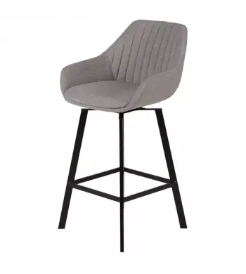 Chaise hauteur plan de travail pivotante grise claire - MOSS