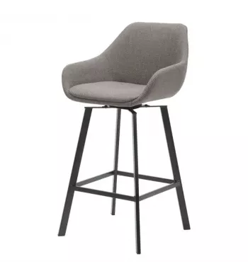 Chaise snack pivotante tissu gris argent - MOSS