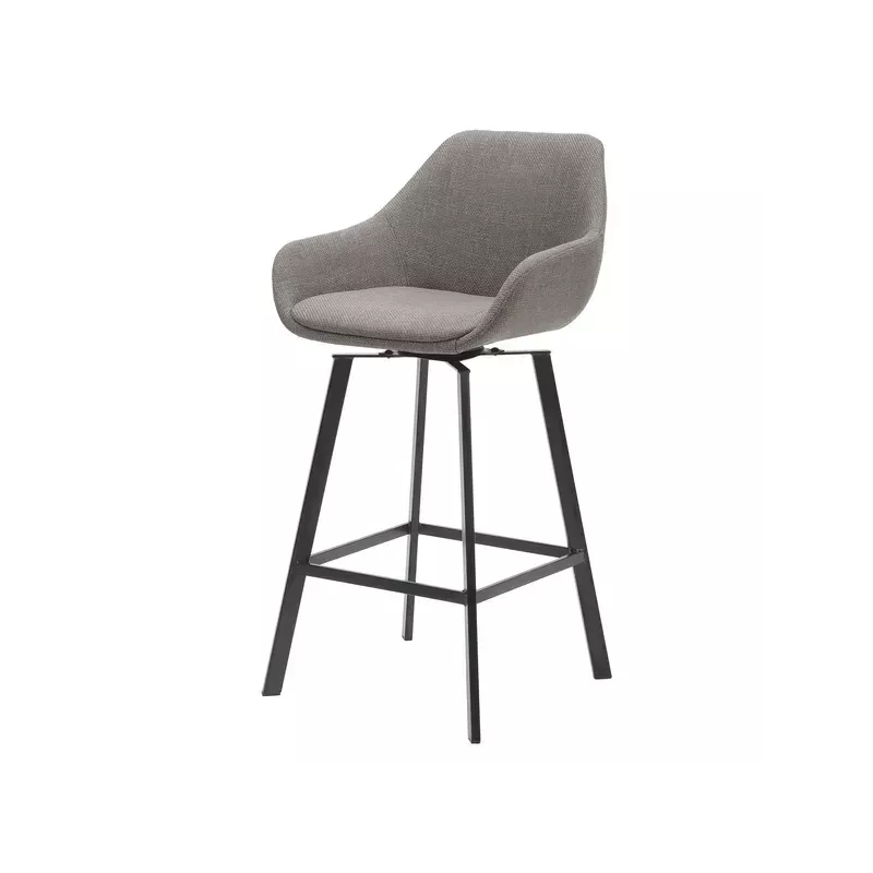 Chaise snack pivotante tissu gris argent - MOSS