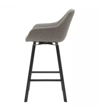 Chaise snack pivotante tissu gris argent - MOSS