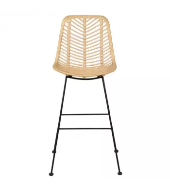Chaise plan de travail en rotin et métal - MYMY
