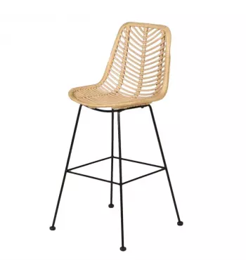 Chaise plan de travail en rotin et métal - MYMY