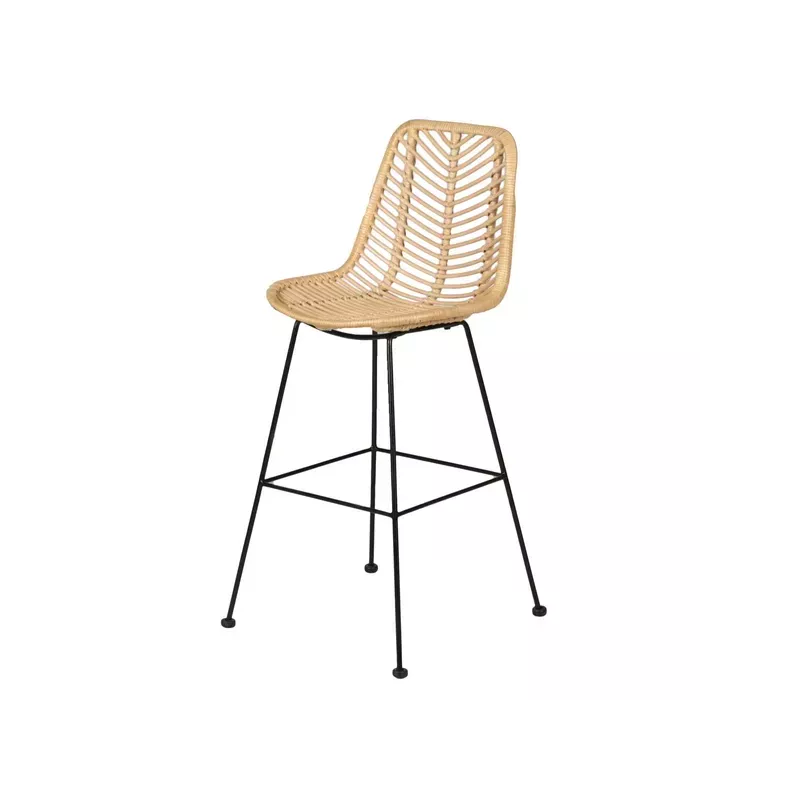 Chaise plan de travail en rotin et métal - MYMY