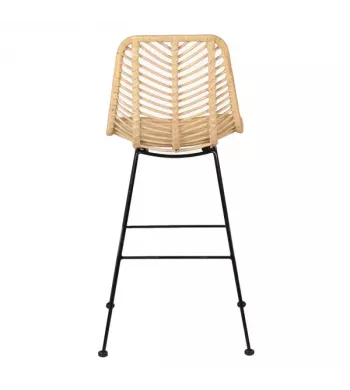 Chaise plan de travail en rotin et métal - MYMY
