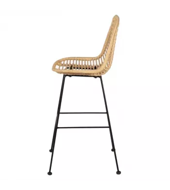 Chaise plan de travail en rotin et métal - MYMY
