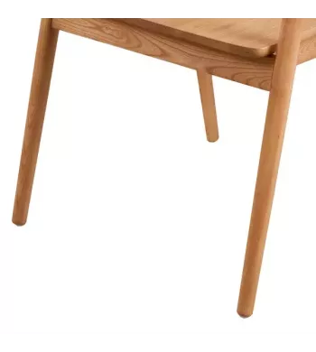 Chaise repas avec accoudoirs en frêne naturel - OLGA
