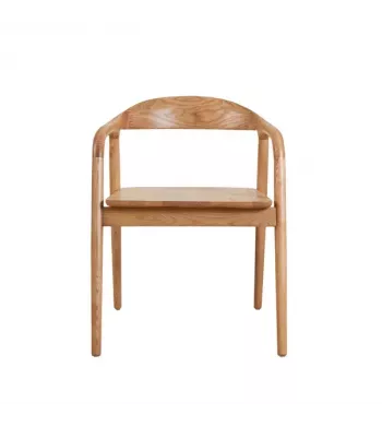 Chaise repas avec accoudoirs en frêne naturel - OLGA