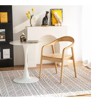 Chaise repas avec accoudoirs en frêne naturel - OLGA
