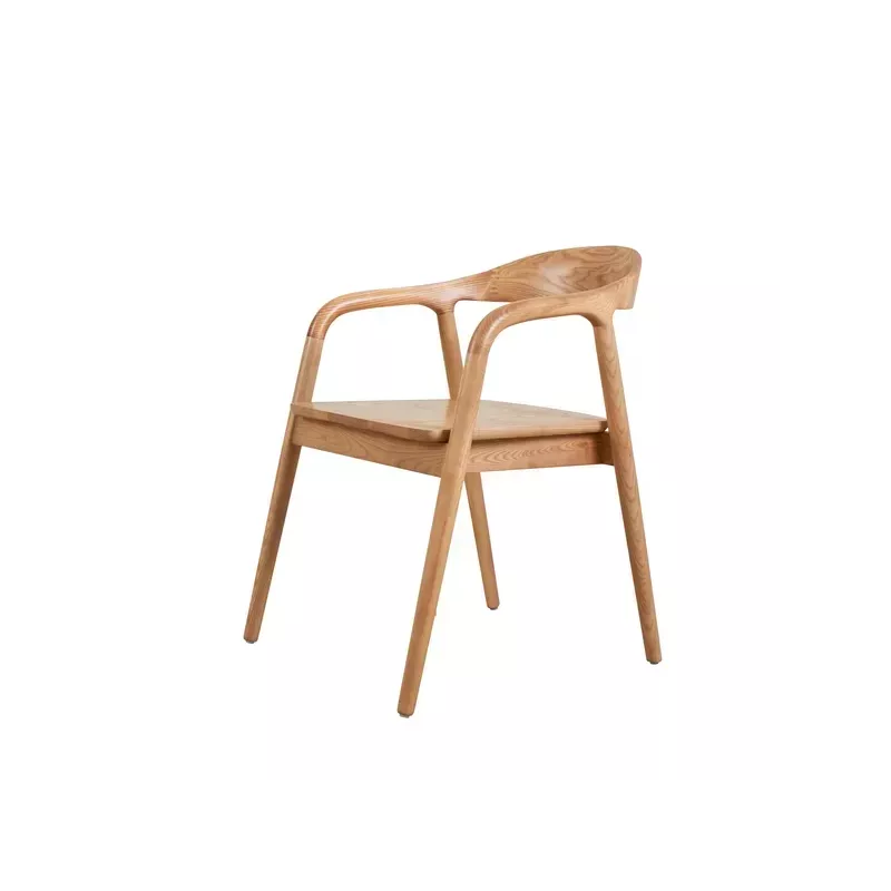 Chaise repas avec accoudoirs en frêne naturel - OLGA