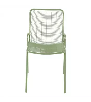 Chaise repas outdoor métal vert amande - ROMA