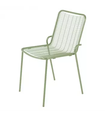 Chaise repas outdoor métal vert amande - ROMA