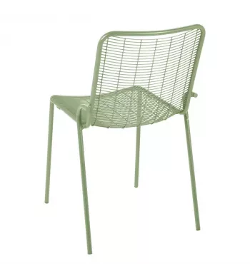 Chaise repas outdoor métal vert amande - ROMA
