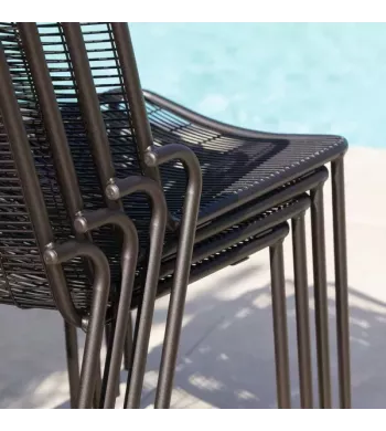 Chaise repas outdoor métal anthracite - ROMA
