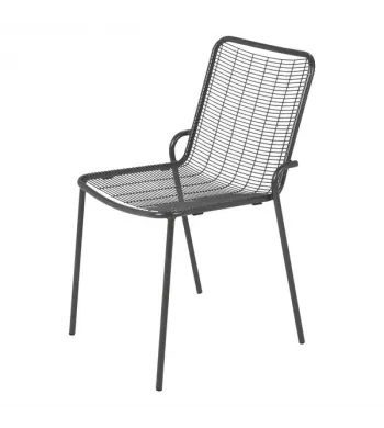 Chaise repas outdoor métal anthracite - ROMA