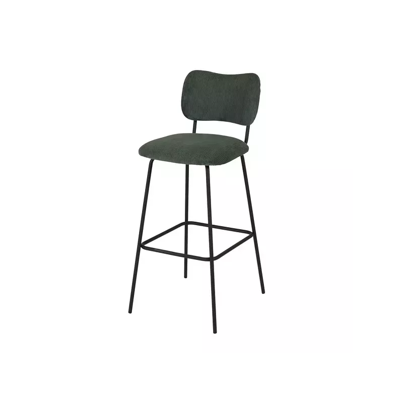 Chaise de bar velours côtelé vert foncé SEMA - SEMA