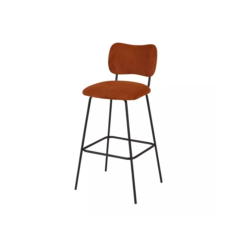 Meta title-Chaise de bar velours côtelé marron foncé SEMA
