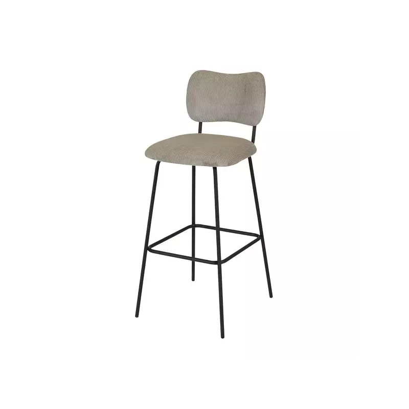 Chaise de bar velours côtelé gris acier SEMA - SEMA