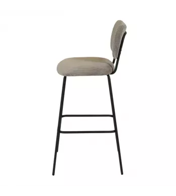 Chaise de bar velours côtelé gris acier SEMA - SEMA
