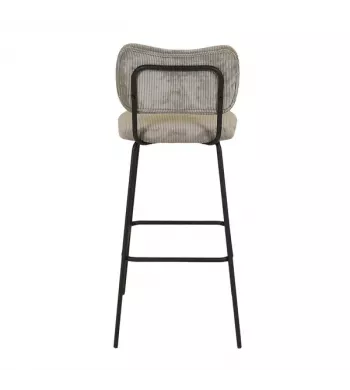 Chaise de bar velours côtelé gris acier SEMA - SEMA