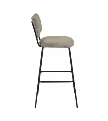 Chaise de bar velours côtelé gris acier SEMA - SEMA