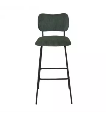 Chaise snack velours côtelé vert foncé - SEMA