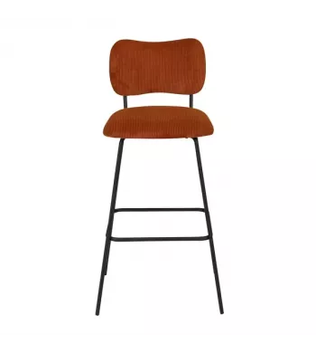 Chaise snack velours côtelé marron foncé - SEMA